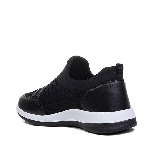 Beyaz Tabanlı Siyah Anr Slip-on Badeem Erkek Ayakkabı - A025