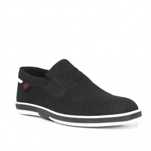 Siyah File Slip-on Badeem Erkek Ayakkabı -A034